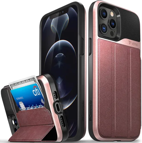 Vista 26 de VENA vCommute - Funda tipo cartera compatible con Apple iPhone 11 (6.1 pulgadas 2019), (protección contra caídas de grado militar) con tapa y ranura