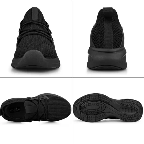 Vista 6 de Pujcs Zapatos antideslizantes para hombre, para caminar, trotar, entrenamiento, fitness, ligeros, transpirables, para gimnasio, atletismo, tenis