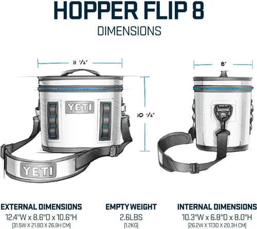 Vista 4 de YETI Hopper Flip 8 Hielera Suave Portátil amarillo (Firefly Yellow)