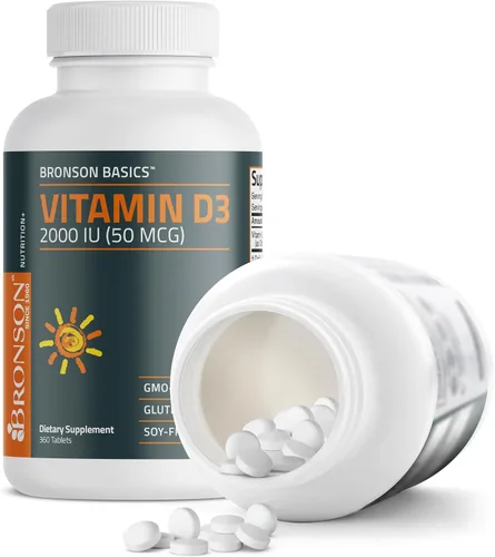 Vista 6 de Bronson Vitamina D3 2000 UI (50mcg) Sin OGM, 360 tabletas