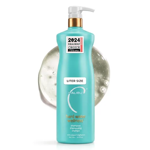 Vista 10 de Malibu C Champú clarificador de cabello de agua dura, fórmula quelante sin sulfatos para acumulación y desintoxicación del cuero cabelludo, elimina