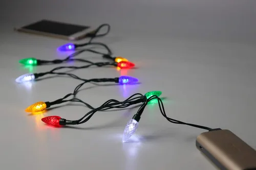 Vista 6 de Luces LED de Navidad, USB y cargador de bombilla para iPhone, disponible con iPhone 5, 5S, 6, 6S, 6 Plus, 7, 7 Plus, 8, 8 Plus, 8 X