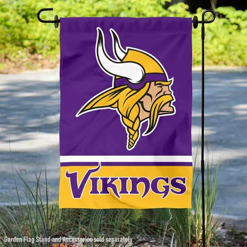 Vista 2 de Bandera de jardín de doble cara de Minnesota Vikings