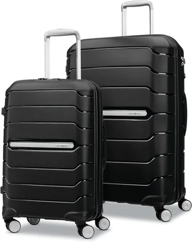 Vista 54 de Samsonite Freeform de carcasa rígida expandible con ruedas giratorias dobles, Negro