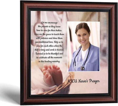 Vista 10 de NICU Nurse Gift, Nurse’s Prayer Thank You Gift, Photo Frame Wall Art Barnwood
