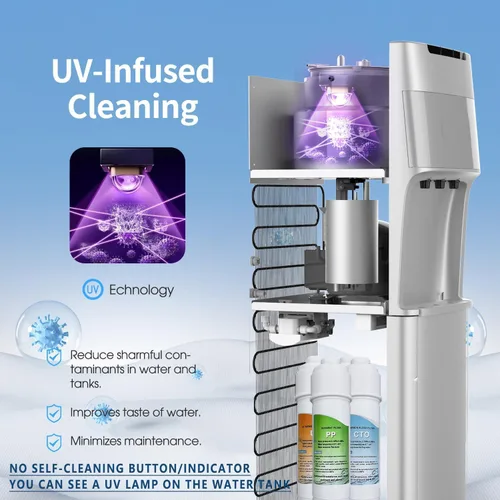 Vista 3 de IKT Dispensador de enfriador de agua autolimpiante sin botella con filtros, filtración de 4 etapas, 3 ajustes de temperatura, perfecto para oficina