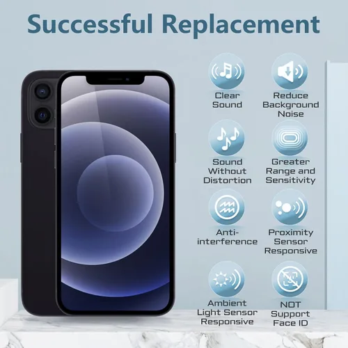 Vista 4 de para iPhone 12 para iPhone 12 Pro Reemplazo del auricular del altavoz frontal OEM 6.1" Ear Part with Proximity Sensor Ambient Light Sensor Flex