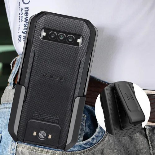 Vista 6 de Nakedcellphone Funda para Kyocera DuraForce Pro 3 Clip de cinturón de teléfono - Negro