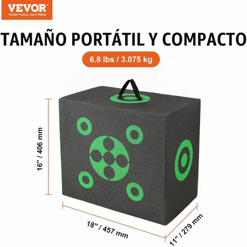 Vista 2 de VEVOR Archery Target Block, All-Side Bow Target Block, Outdoor Portable Archery Target with Carry Handle, Easy Arrow Removal, Great Visibility