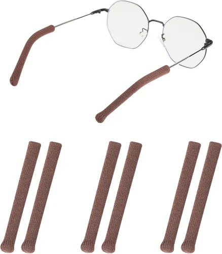 Vista 8 de Cojín de oreja para lentes de longitud más larga con algodón de punto suave, agarre elástico antideslizante para gafas, puntas de patillas de lentes
