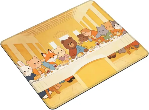 Vista 2 de 7.9”x9.5” Funny Non Slip Mouse Pad Cute Mousepad Office Desk Accessories for Computer Laptop Gamer Animal Dinner