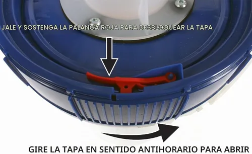 Vista 3 de Separador de Polvo Quick Click Ensamblado con Recipiente de Recolección de 5 Galones con Bloqueo y Juego de Adaptadores Quick Click