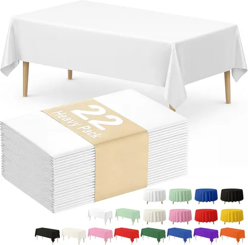 Vista 17 de Fixwal Mantel de plástico negro desechable de 54 x 108 pulgadas, mantel rectangular impermeable, paquete de 5 para graduación, decoración de fiesta