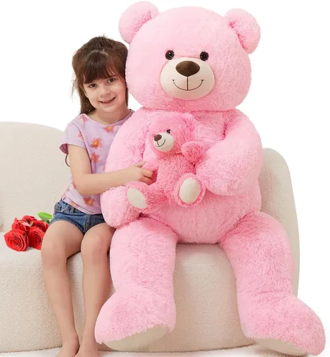 Vista 18 de MorisMos Oso de Peluche Gigante Animal de Peluche con Osos Bebé, 35.4'' Oso Grande de Peluche Mamá, 3 Pequeños Osos de Peluche Animales de Peluche a