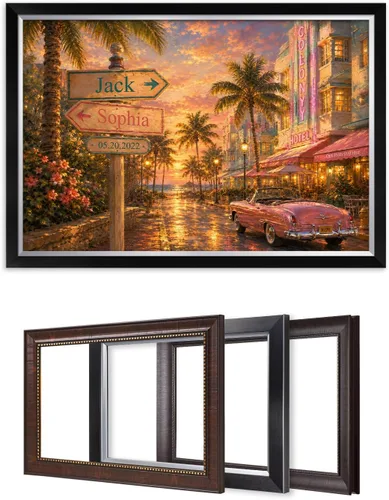 Vista 153 de IPIC - Personalized Framed Canvas with Custom Street Sign in Boston Personalized Street Signs with Names, Custom Canvas Print, Boston Sunset