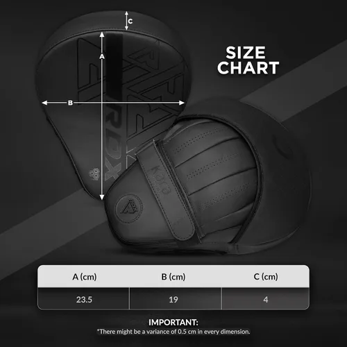 Vista 6 de RDX Juego de almohadillas y guantes de boxeo, Maya Hide Leather Kara Hook y Jab Curvo Focus Mitts con guantes de perforación para MMA, Muay Thai