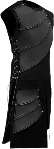 Vista 2 de Chaleco medieval victoriano para hombre, chaleco renacentista, chaleco sin mangas