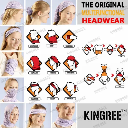 Vista 5 de KINREE 9PCS Face Mask Bandanas Headband Head Wrap Scarf Neck Warmer Headwear Balaclava for for Dust Sun Wind