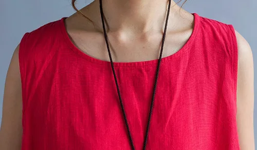 Vista 4 de GGUHHU Maxivestido holgado sin mangas de lino y algodón para mujer con bolsillos