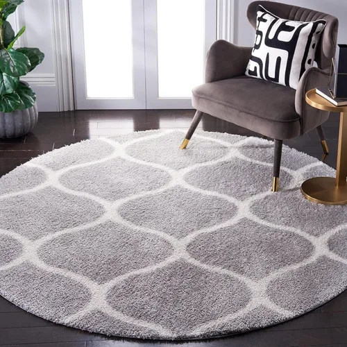 Vista 47 de SAFAVIEH Tahoe Shag Collection - Alfombra para pasillo, 2 x 9 pies, color beige y blanco, diseño de enrejado, no desprende pelusa y de fácil