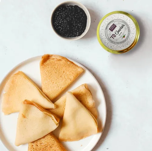 Vista 6 de Caviar negro - Caviar vegetariano de algas marinas de salmón para pecetarios - Caviar de algas y algas marinas - El mejor caviar para sushi - Fit