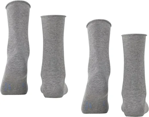Vista 2 de FALKE Mujer Happy Crew Cut W 2 pares, Gris (gris claro en mezcla 3390)