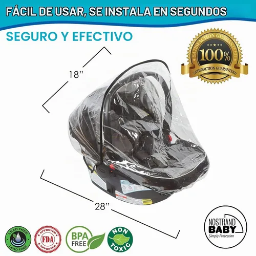 Vista 2 de Cubierta universal impermeable para asiento de coche para bebé, protege del polvo de nieve