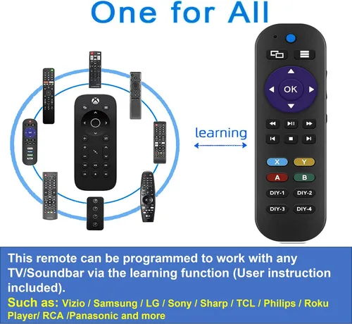 Vista 3 de Mando a distancia universal para Xbox One Xbox One S y Xbox One X el control remoto tiene 7 botones programables de aprendizaje para controlar todos