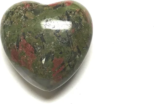 Vista 14 de Amatista 30MM pulido Worry Stone Puff Heart and Velvet Pouch
