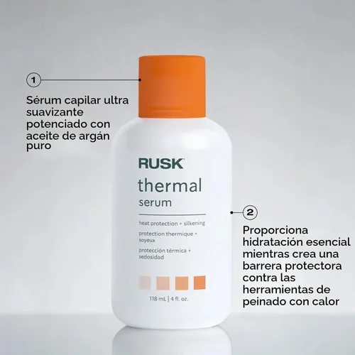 Vista 5 de RUSK Designer Collection Suero térmico con aceite de argán, 4.2 fl. oz.