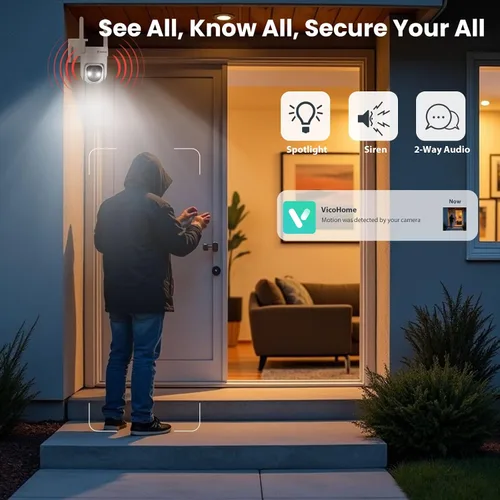 Vista 8 de Cámara de seguridad celular 4G LTE inalámbrica para exteriores, no necesita WiFi, visión nocturna a color 2K, panorámica/inclinación de 360°