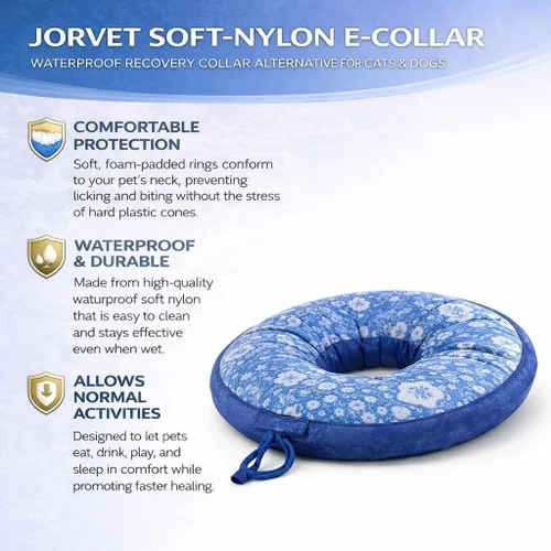 Vista 4 de JorVet Collar electrónico de nailon suave para gatos y perros Alternativa al collar de recuperación impermeable Evita lamer, masticar y fácil