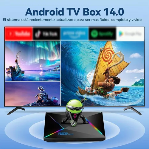 Vista 2 de EASYTONE Caja de TV Android 14.0 2026, 4GB RAM 32GB ROM Android 14 TV Box 4K 8K WIFI6 1000M Ethernet Smart TV Cajas HDR10 R69 Plus H728 Octa-core TV