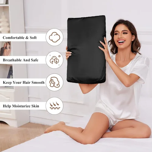Vista 3 de THXSILK 19 Momme 1 funda de almohada de seda de morera 100% natural para contorno cervical, funda de almohada de látex cervical lavable
