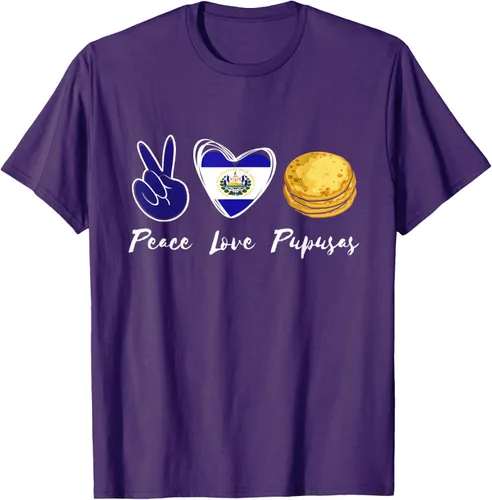 Vista 71 de Pupusas Lover Love Peace El Salvadaor Camiseta Comida Salvadoreña