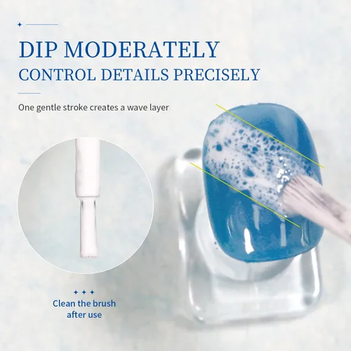 Vista 5 de JODSONE Ocean Wave - Esmalte de uñas en gel, 0.6 fl oz, líquido floreciente blanco ondulado para propagar el efecto de onda, texturas de ondas