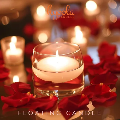 Vista 5 de Hyoola Velas flotantes blancas prémium de 3 pulgadas - 8 horas - Paquete de 12 - Fabricadas en Europa