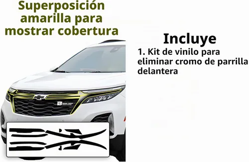 Vista 7 de BOGAR TECH DESIGNS Adhesivo de eliminación de cromo para parrilla delantera y parachoques, vinilo adhesivo de película de reemplazo compatible