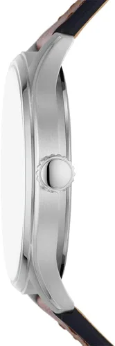 Vista 3 de Fossil Dayliner - Reloj de cuarzo minimalista delgado de acero inoxidable y cuero para hombre