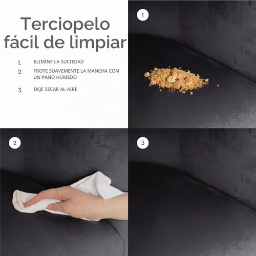 Vista 8 de Milliard Silla con brazo para sala de estar y comedor con terciopelo tapizado fácil de limpiar y patas doradas en forma de X, gris