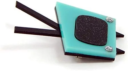 Vista 6 de Vintage Style TV Brooch, Aqua Blue 1950s Mid Century Modern Television Brooch Pin