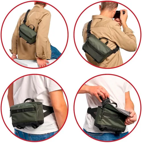 Vista 7 de Manfrotto Bolsa para cinturón de calle, bolsa de cintura, para cámara sin espejo, kit de vlogging, funda para cámara de hombro, accesorios