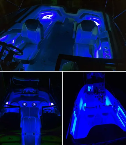 Vista 6 de Seaponer luz de pontón para barco, tira LED marina para barco Duck Jon Bass, velero, kayak, iluminación flexible, luz de cubierta, iluminación