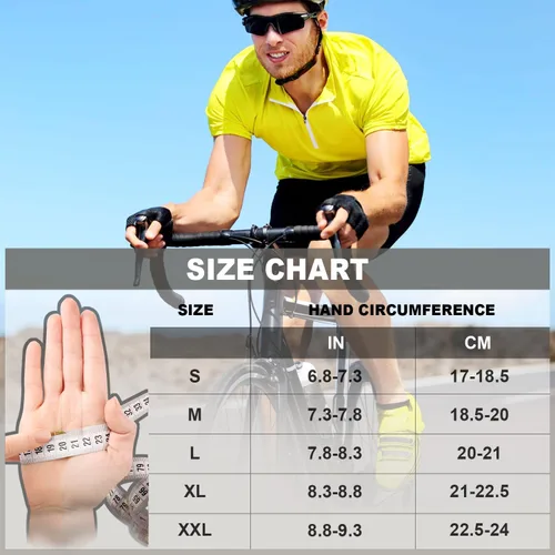 Vista 6 de Souke Sports Guantes de ciclismo para hombre con almohadillas de gel, guantes de bicicleta de medio dedo, ligeros, antideslizantes, absorben