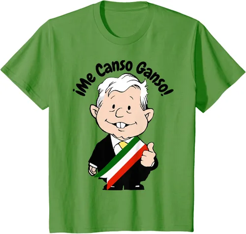 Vista 51 de AMLO Amlito Me Canso Ganso - Camiseta con diseño de dibujos animados mexicanos Gris Oscuro