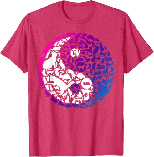 Vista 17 de Cute Kitty Cats and Zen Spirit Peace & Love Yin Yang - Camiseta de gato Negro
