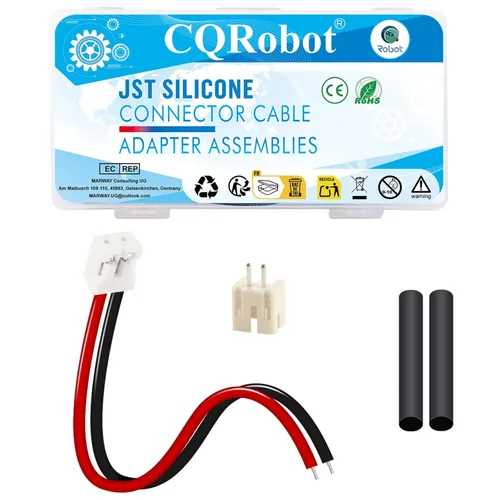 Vista 117 de CQRobot JST EL 4.5 mm de paso 2 pines conector electrónico IC macho, enchufes hembra carcasa y kit de terminales de crimpado en T macho/hembra. 50