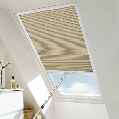 Vista 20 de Persianas y persianas opacas para ventana, persianas celulares inalámbricas con aislamiento térmico, persianas de panal para ventanas inclinadas