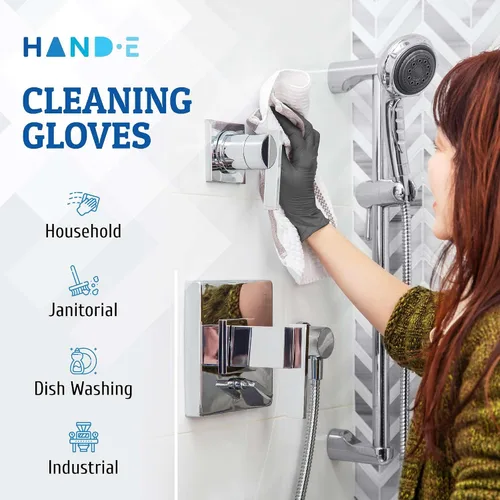Vista 6 de Guantes desechables de nitrilo gris, 50 y 200 unidades, guantes médicos sin látex