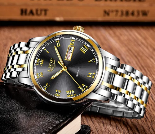 Vista 2 de LIGE Mens Watches Waterproof Stainless Steel Date Analogue Quartz Watch Gents Classical Business Wrist Watch for Men